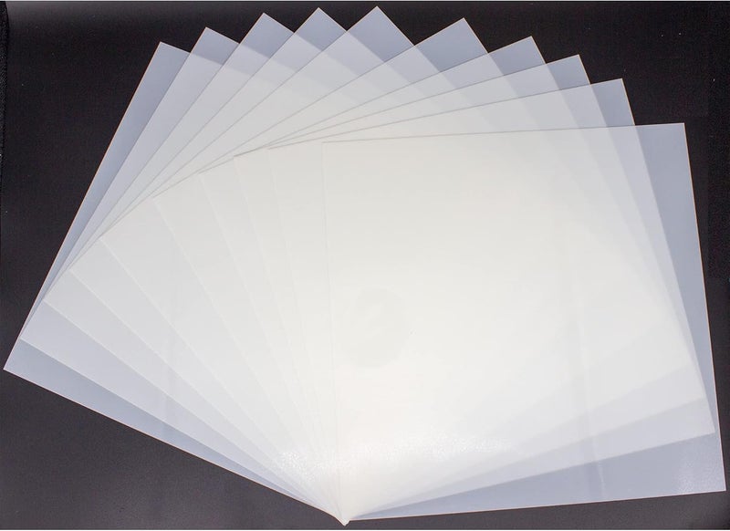 neglex 10PCS 10mil Blank Mylar Stencil Sheets,12X12 inch Milky Translucent PET Blank Stencils Sheets,Template Material for Laser Cutting Machines , Food-Safe Craft Plastic - Image 1